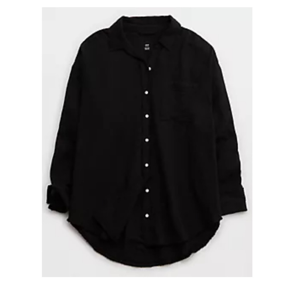 A erie Pool-To-Party Cover Up Shirt true black small